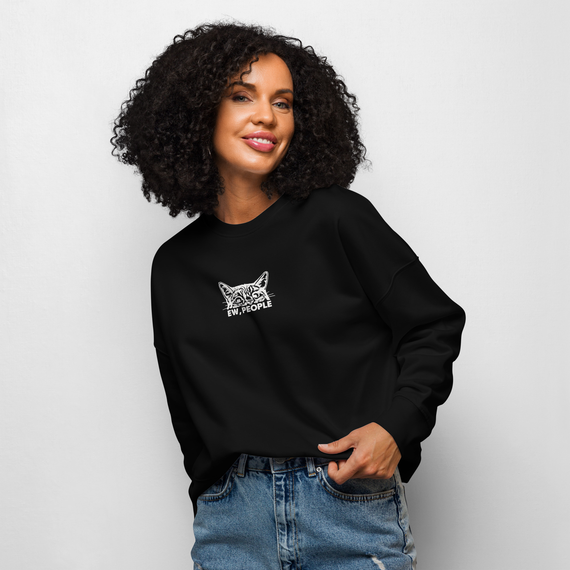 “Ew, People” Women’s Crew Neck Sweatshirt - Image 4